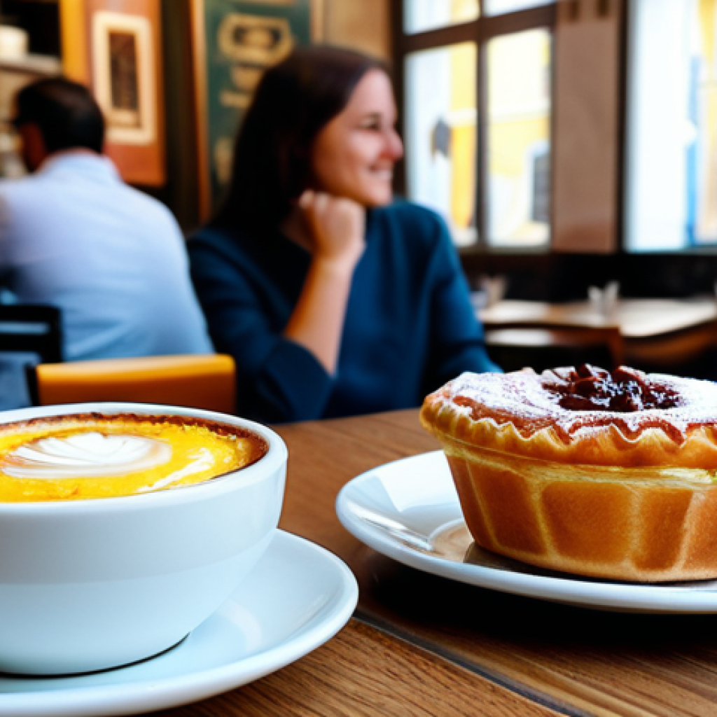 **
"A successful entrepreneur, fully clothed in a stylish yet modest business casual outfit appropriate for a meeting in Lisbon, Portugal. Background shows a vibrant café scene with pastel de nata and espresso on the table. Safe for work, perfect anatomy, natural pose, professional photograph, high quality, appropriate content, family-friendly."
**