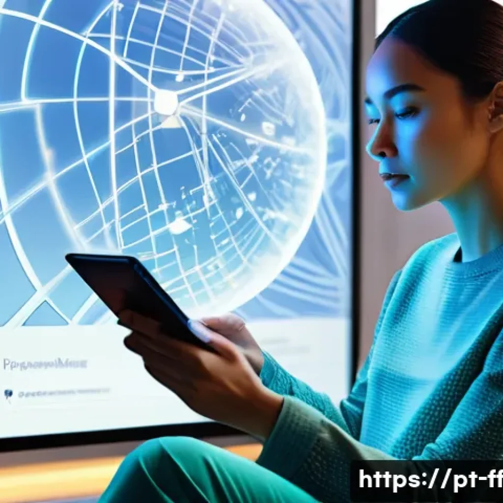 하이퍼 퍼스널라이제이션과 맞춤형 추천 시스템 - **Prompt:** A vibrant, futuristic digital interface surrounds a young adult (20s, wearing stylish, m...