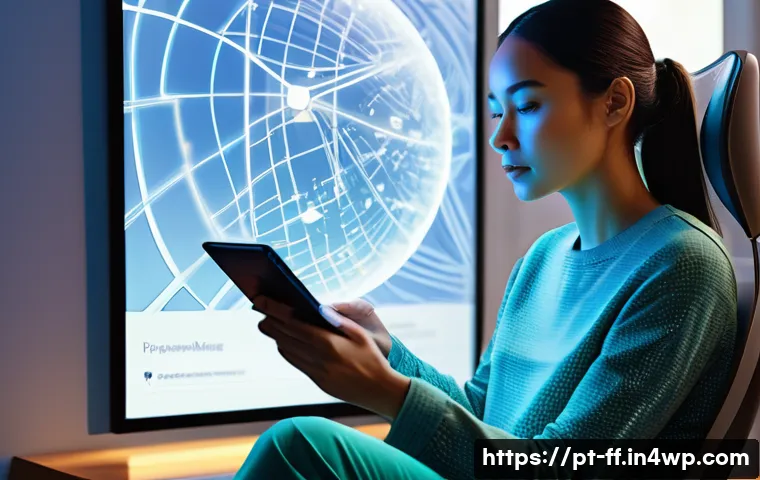 하이퍼 퍼스널라이제이션과 맞춤형 추천 시스템 - **Prompt:** A vibrant, futuristic digital interface surrounds a young adult (20s, wearing stylish, m...