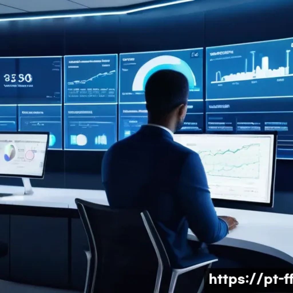 하이퍼 퍼스널라이제이션 트렌드 분석 - A sophisticated digital marketing control room filled with large transparent screens displaying real...