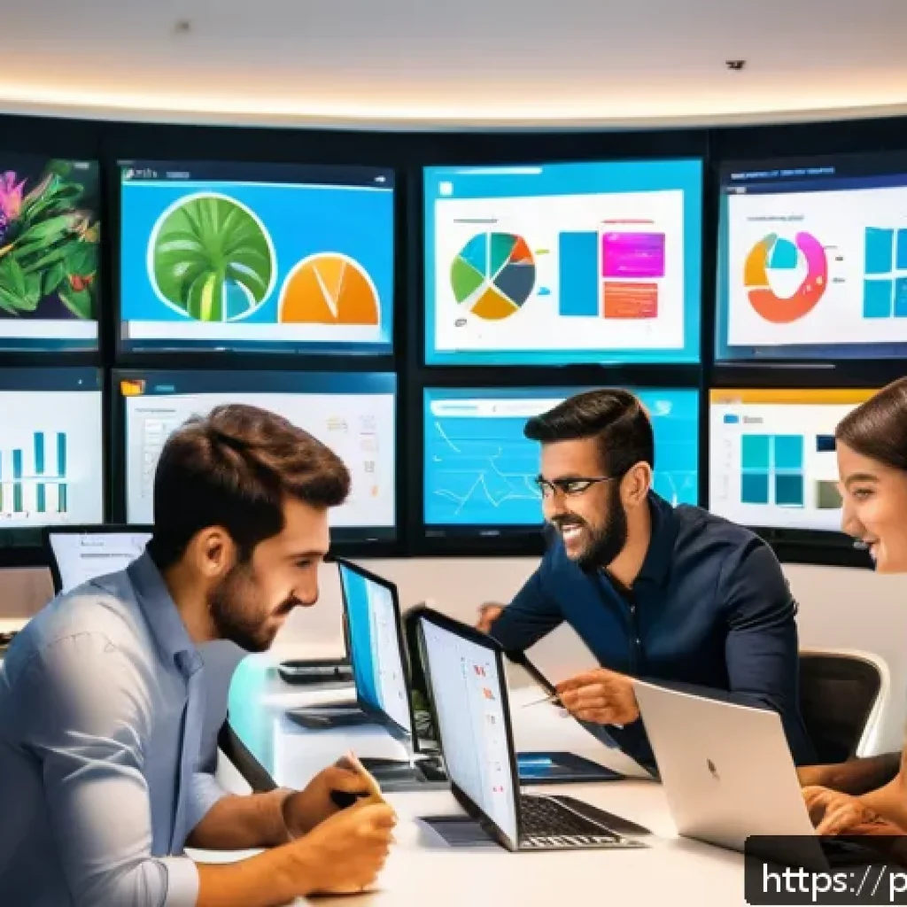 하이퍼 퍼스널라이제이션을 위한 고객 세분화 기법 - A vibrant digital marketing office scene in S&atilde;o Paulo, Brazil, showing a diverse team of young profe...